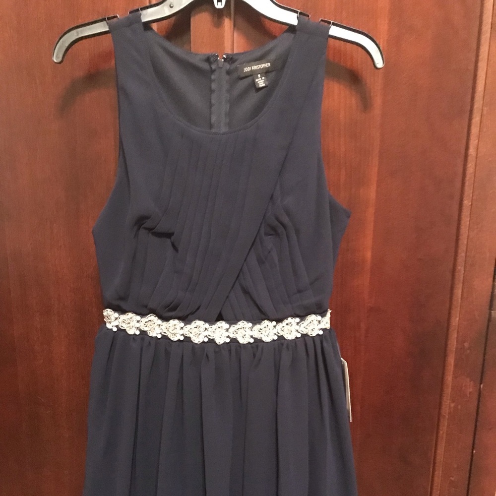 NWT - Jodi Kristopher navy sleeveless dress
